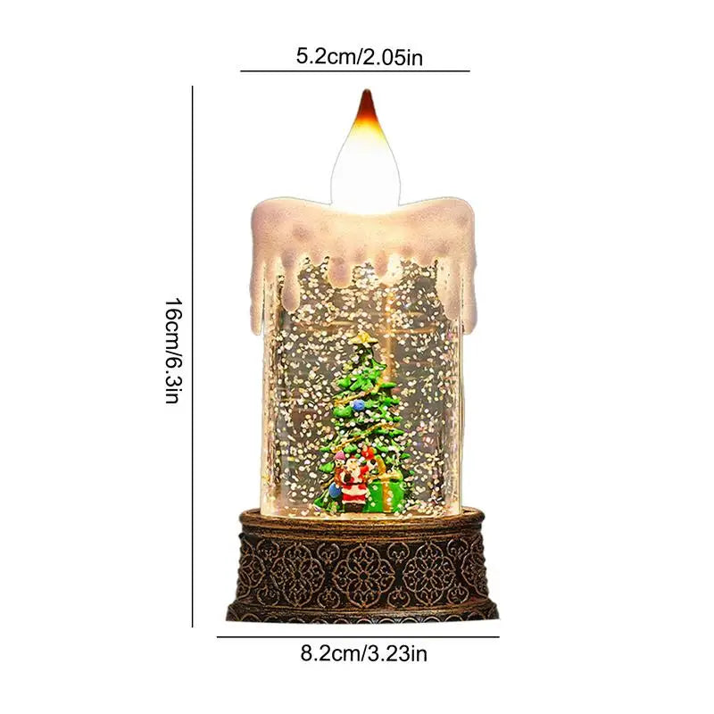 Vela Globo de Neve Natalina Alimentada por Bateria