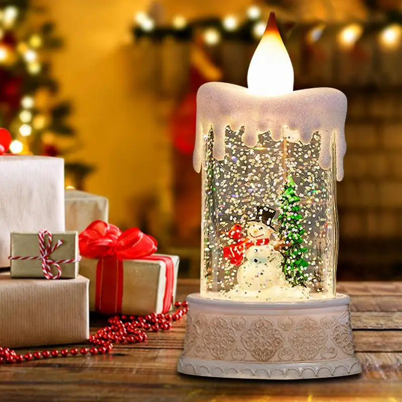 Vela Globo de Neve Natalina Alimentada por Bateria
