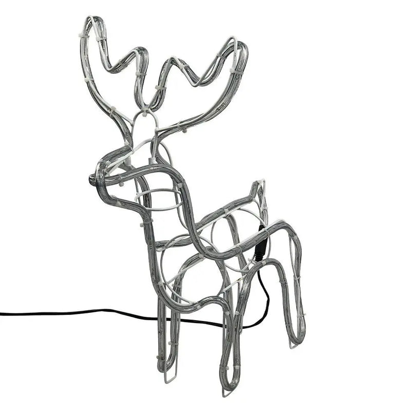 Armação Rena de Natal com 112 LEDs Brancos para Jardim 127v