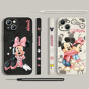 Capinha de Celular para Iphone Alta Proteção com cordão Mickey e Minnie Disney