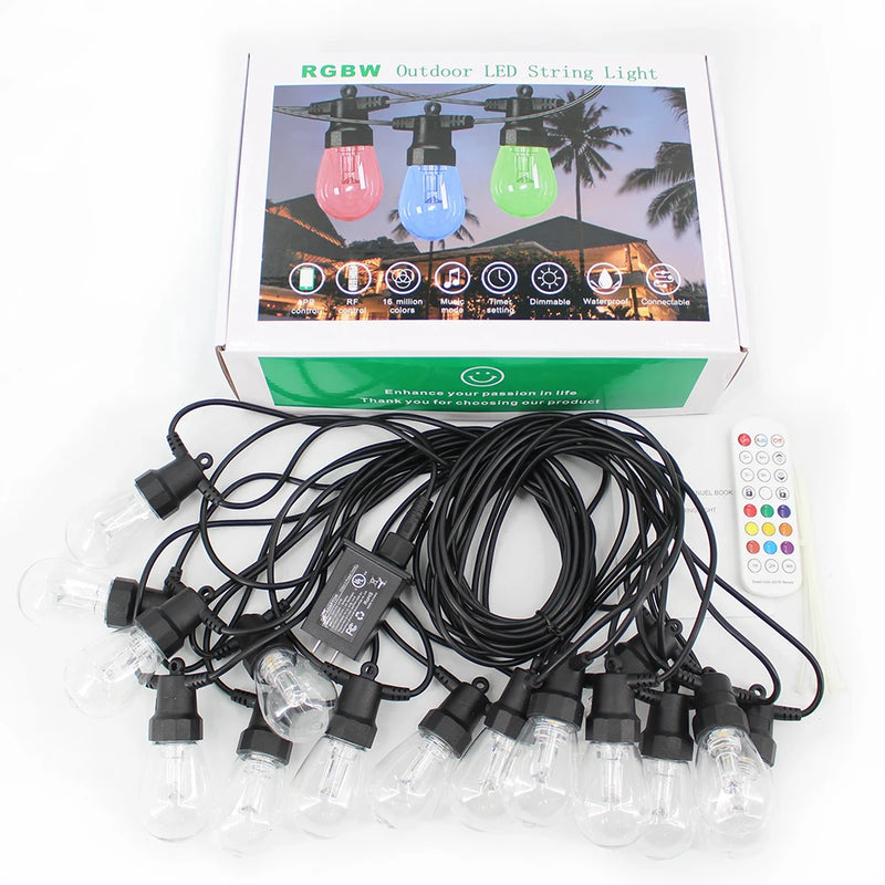 Corda com Luzes de 20 LEDs RGB e Controle por Aplicativo Bluetooth