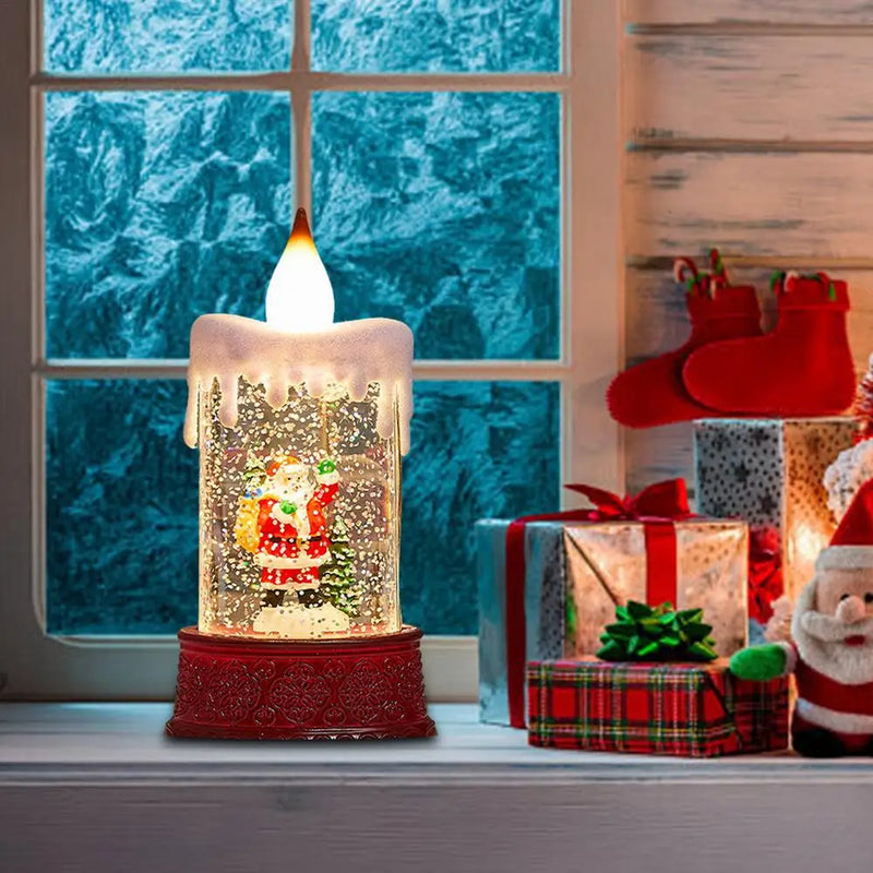 Vela Globo de Neve Natalina Alimentada por Bateria