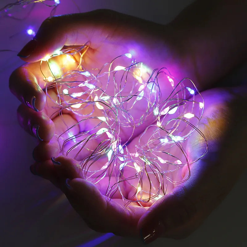 Kit 10 Cordas 2m com 20 Luzes LED de Fadas a Pilhas para Decoração