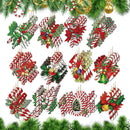 36 pçs natal ornamentos de doces de madeira