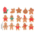 Kit 15 Enfeites para o Natal em PVC Impermeáveis para Pendurar com Corda Homem Biscoito