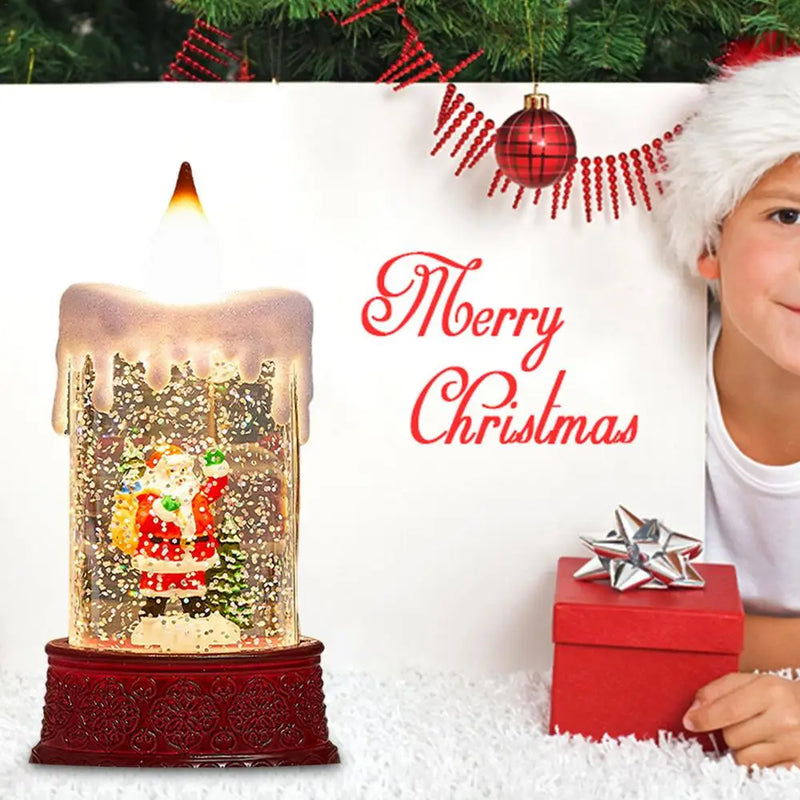 Vela Globo de Neve Natalina Alimentada por Bateria