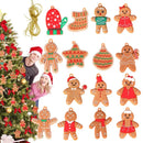 Kit 15 Enfeites para o Natal em PVC Impermeáveis para Pendurar com Corda Homem Biscoito