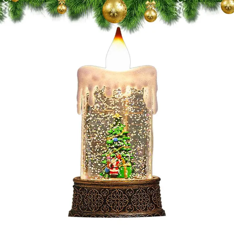Vela Globo de Neve Natalina Alimentada por Bateria