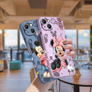 Capinha de Celular para Iphone Alta Proteção com cordão Mickey e Minnie Disney