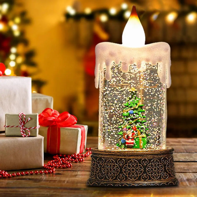 Vela Globo de Neve Natalina Alimentada por Bateria