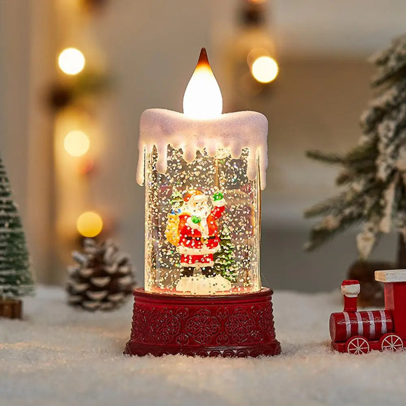 Vela Globo de Neve Natalina Alimentada por Bateria