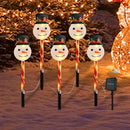 Kit com 5 Estacas Natalinas Iluminadas LED à Energia Solar