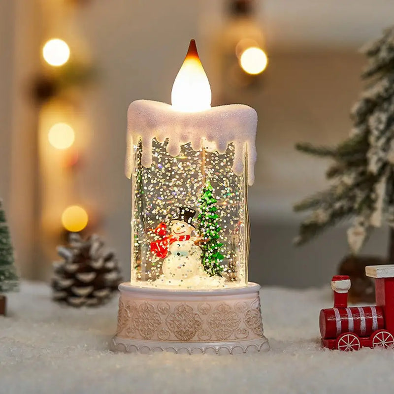 Vela Globo de Neve Natalina Alimentada por Bateria