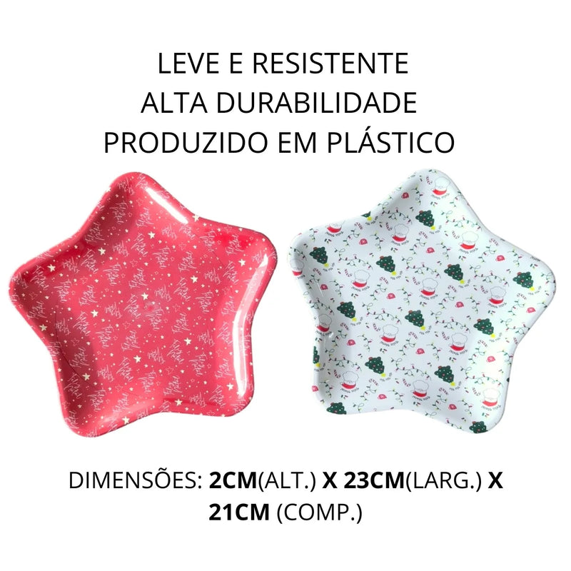 Bandeja Decorativa Natalina em Formato de Estrela