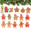 Kit 15 Enfeites para o Natal em PVC Impermeáveis para Pendurar com Corda Homem Biscoito