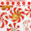 Kit com 96 Louças Natalinas Descartáveis Pratos de Jantar e Sobremesa com Guardanapos e Garfos Vermelho e Branco