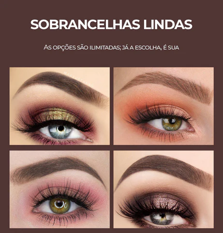Kit Carimbo, Moldes e Escovinhas para Sobrancelha Eyebrow Shape