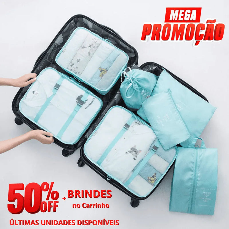 Kit 7 Bolsas Organizadoras Para Mala de Viagem STORAGE BAG - [PAGUE 4 LEVE 7 - SUPER PROMOÇÃO Por Tempo LIMITADO]