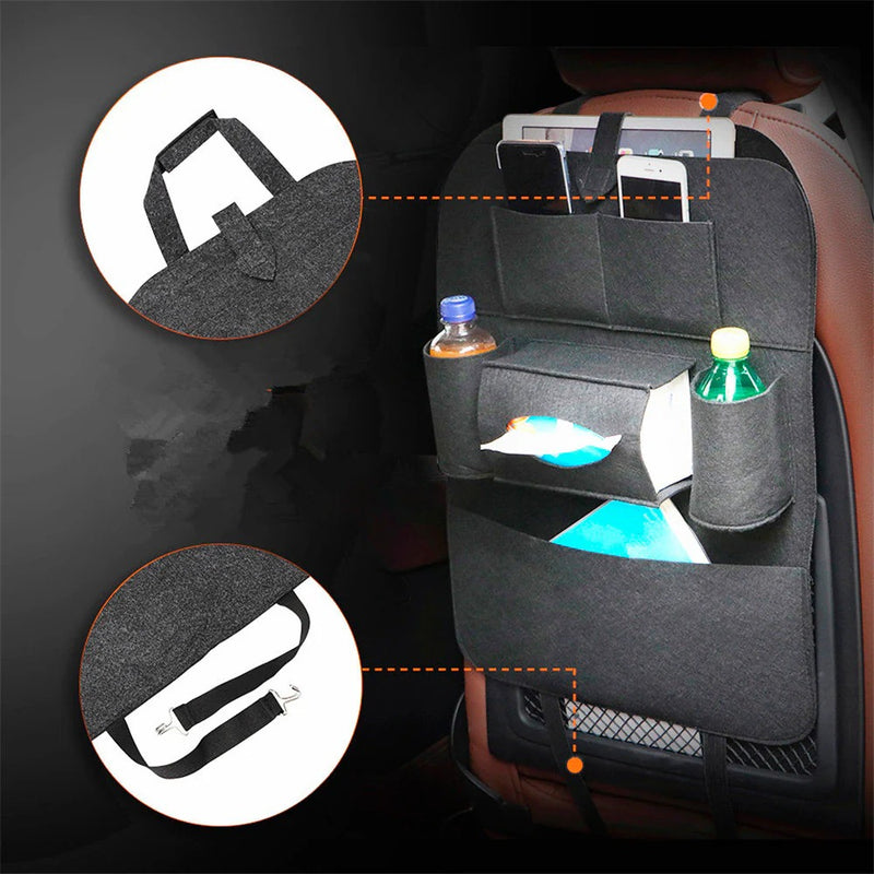 Organizador de Carro para Banco em Couro Porta Objetos Multi-Pocket