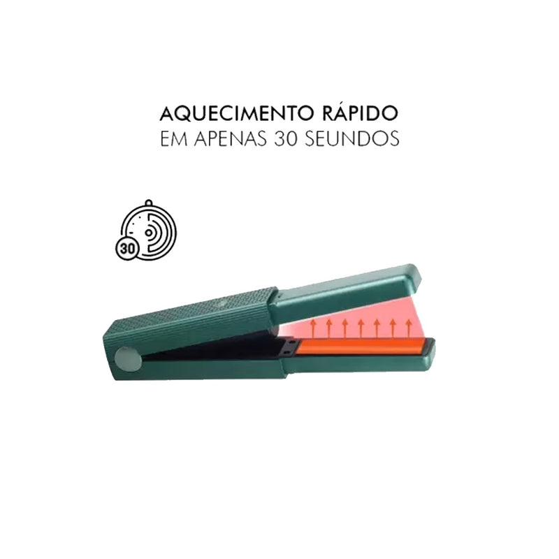 Chapinha Alisadora de Cabelo Portátil de Cerâmica Sem Fio e Recarregável PortAlise