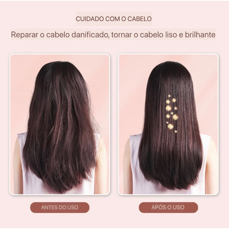 Chapinha Alisadora de Cabelo Portátil de Cerâmica Sem Fio e Recarregável PortAlise