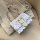 Bolsa Feminina Transversal de Veludo em Couro PU WINTER PATTY