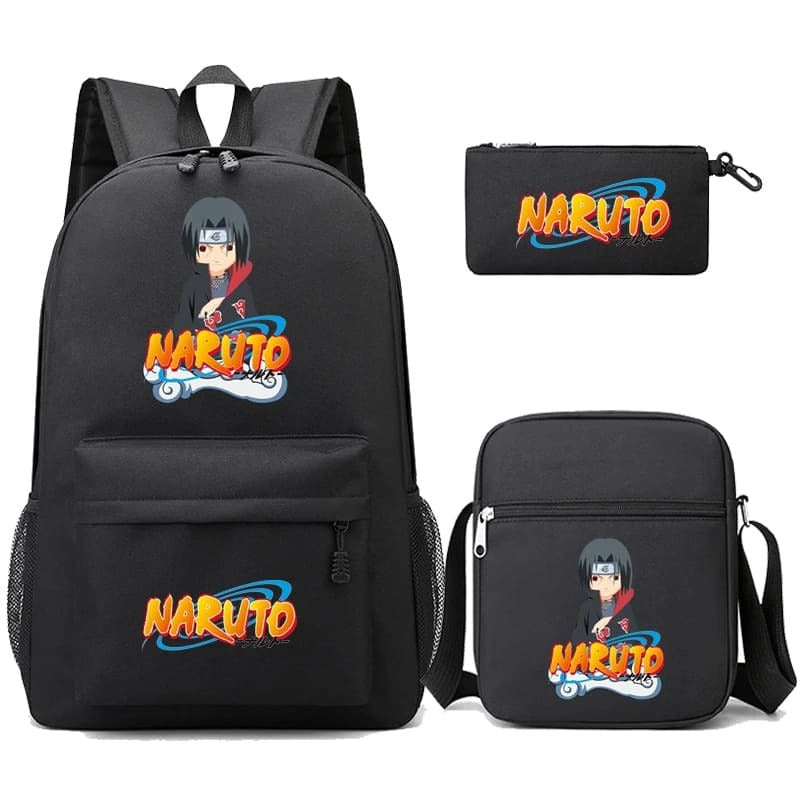 Mochila Com Lancheira e Estojo Escolar Infantil Naruto