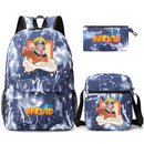 Mochila Com Lancheira e Estojo Escolar Infantil Naruto