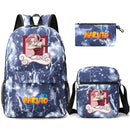 Mochila Com Lancheira e Estojo Escolar Infantil Naruto