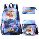 Mochila Com Lancheira e Estojo Escolar Infantil Naruto