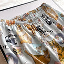 Pijama Feminino LuxuryCat - Conjunto Calça e Camisa Longa Em Seda Gelo Premium | Toque De Seda Super Confortável