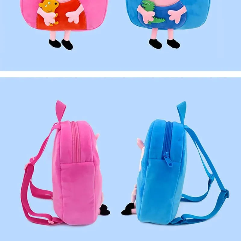 Mochila Infantil Pelúcia Peppa Pig - A Mais Incrível De Toda a Sala De Aula - Toda Feita de Pelinhos