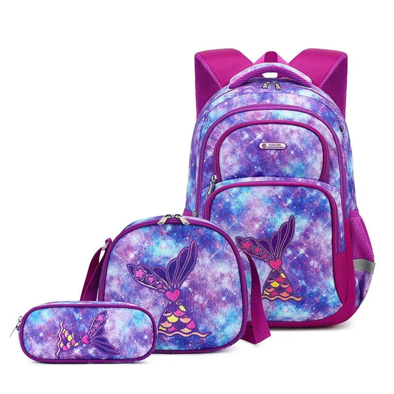 Kit 3 em 1 Escolar Infantil Mochila com Estojo e Lancheira