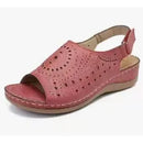 Sandália De Plataforma Baixa Mandalah - Feita Em Couro PU Macio e Confortável, Com Amortecimento Premium | Estilo e Confoto Para Seus Pés