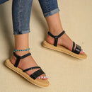 Sandália ChainBlack - Em Couro PU e Foma Larga Tendência 2024 | Design Contemporâneo e Confortável