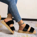 Sandália Slide De Plataforma Baixa Doble Plush | Estilo Único e Conforto