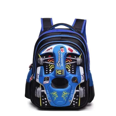 Mochila Infantil Carro de Corrida 3D - Seja o Mais Rápido da Turma