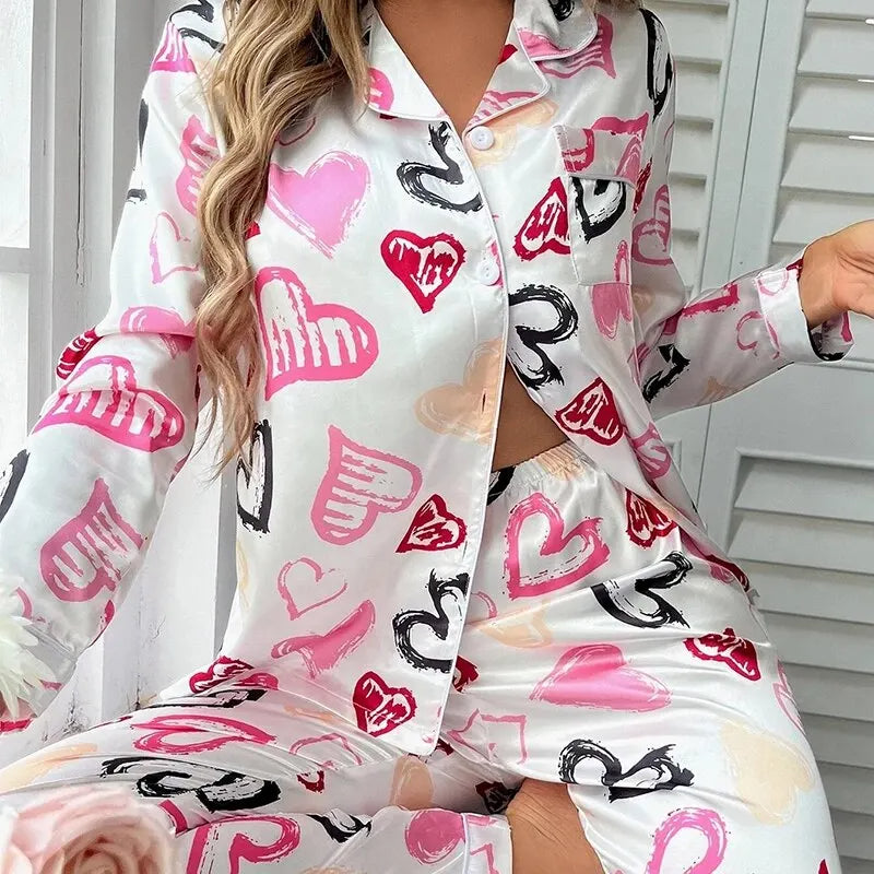 Pijama Feminino Million - Conjunto Luxo Calça e Camisa Longa Em Seda Gelo Premium | Toque De Seda Super Confortável