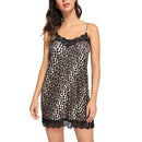 Camisola BabyDoll Pijama Feminino Leopard - Elegante e Sensual | Tecido Cetim Seda Super Macio, e Confortável