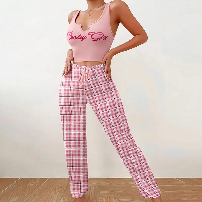 Pijama Feminino Baby Girl Conjunto Com Calça | Tecido Leve e Confortável