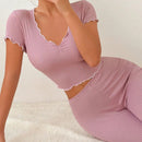 Pijama Feminino DreamComfort Conjunto Com Calça e Camisa | Tecido Leve e Confortável