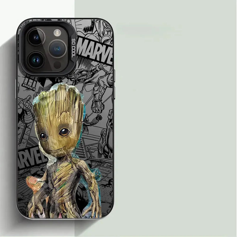 Capinha Iphone Marvel Groot e Homem de Ferro - Case de Alta Proteção e Resistência