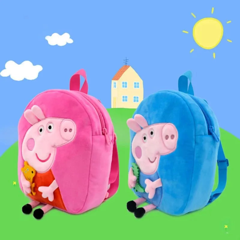 Mochila Infantil Pelúcia Peppa Pig - A Mais Incrível De Toda a Sala De Aula - Toda Feita de Pelinhos