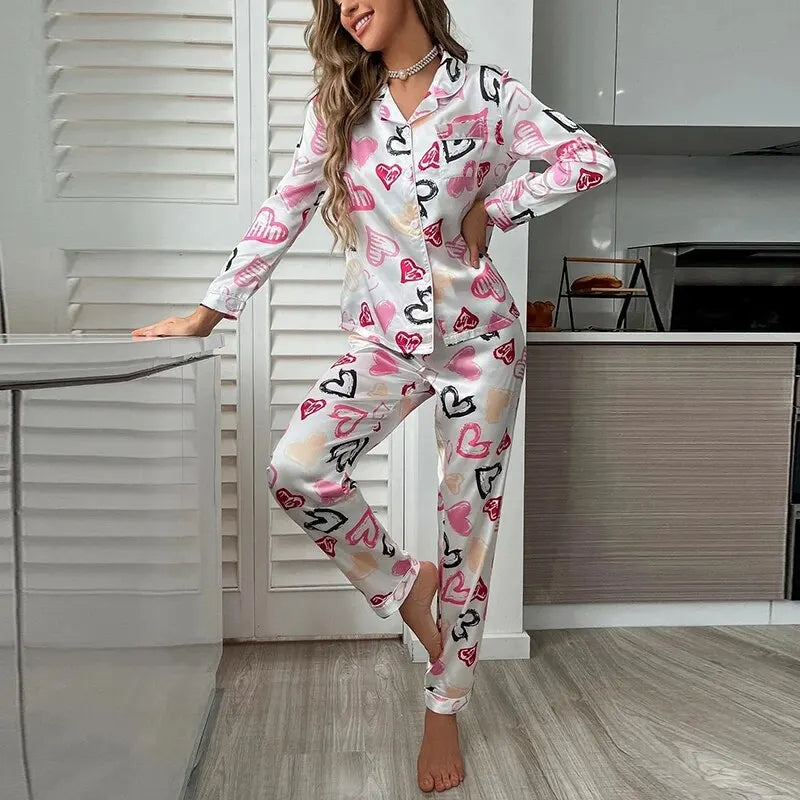 Pijama Feminino Million - Conjunto Luxo Calça e Camisa Longa Em Seda Gelo Premium | Toque De Seda Super Confortável