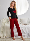 Pijama Feminino Coração Xadrez Conjunto Com Calça e Camisa Longa | Tecido Leve e Confortável