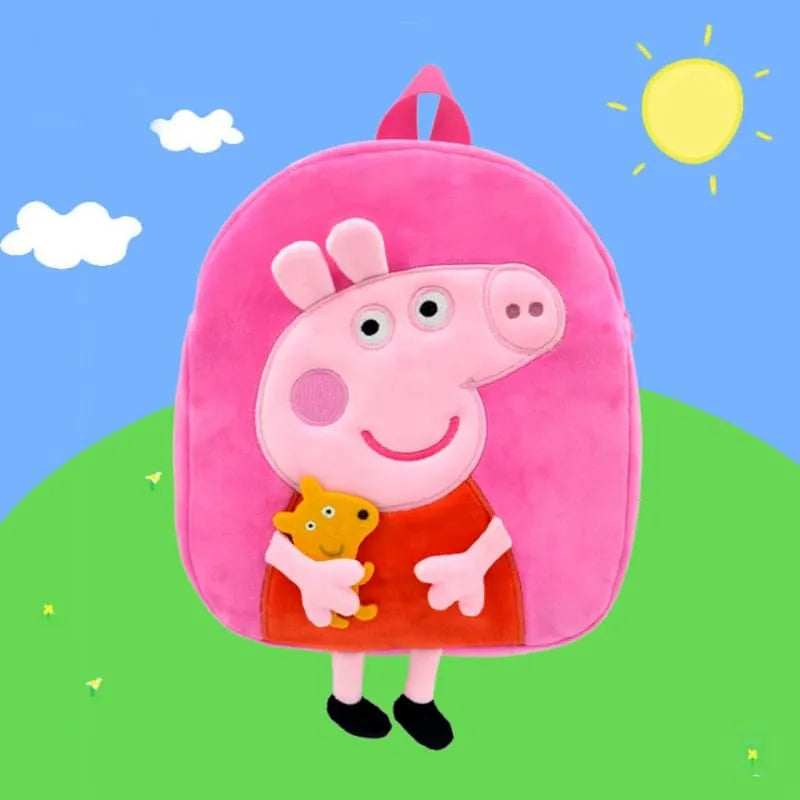 Mochila Infantil Pelúcia Peppa Pig - A Mais Incrível De Toda a Sala De Aula - Toda Feita de Pelinhos