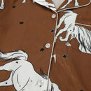 Pijama Feminino Jóquei - Conjunto Luxo Calça e Camisa Longa Em Cetim Seda Gelo Premium | Toque De Seda Super Confortável