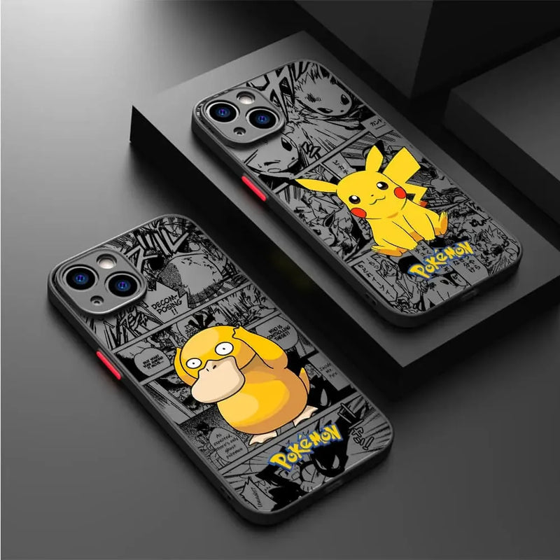Capinha de Celular para Iphone em Silicone Pokémons Mangá