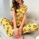 Pijama Feminino Love Conjunto Com Calça e Camisa Longa | Tecido Leve e Confortável