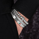 Pulseira LEOPARD ELEGANCE - Joia em Aço Inoxidável Banhada em Ouro e Prata